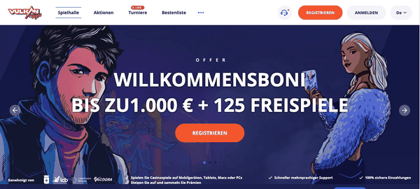 Bewertung der Casino VulkanVegas, einer der besten Online-Casinoseiten